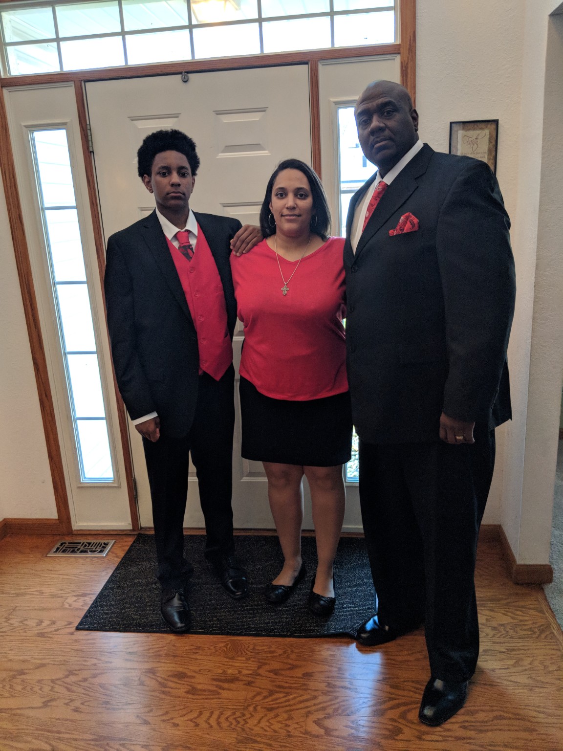 Tanaro, Michelle Pounds, and Terrence L Pounds before church.