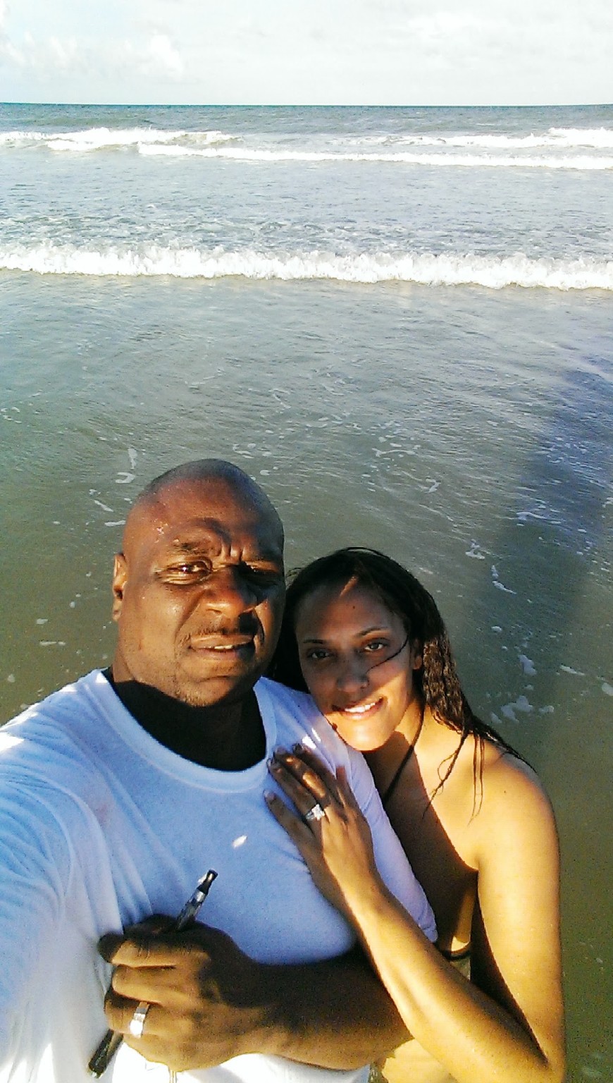 Terrence L Pounds and Michelle Pounds enjoying time together at the beach.